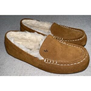 Koolaburra UGG Women's Size 6 Suede Leather Soft Tan Sherpa Lined Slippers Lezly